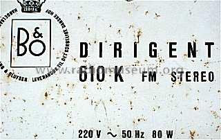 Dirigent 610K; Bang & Olufsen B&O; (ID = 479445) Radio