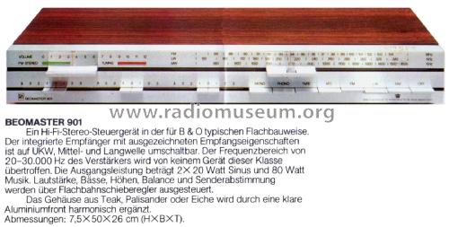 BeoMaster 901 2602; Bang & Olufsen B&O; (ID = 2397123) Radio