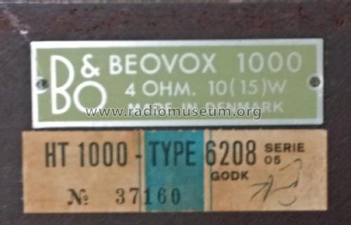 Beovox 1000 6208; Bang & Olufsen B&O; (ID = 2357370) Lautspr.-K
