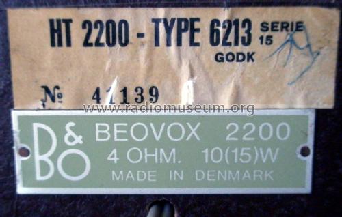 Beovox 2200 6213; Bang & Olufsen B&O; (ID = 2222109) Speaker-P