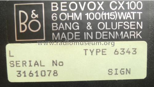 Beovox CX 100 6343; Bang & Olufsen B&O; (ID = 1525158) Speaker-P