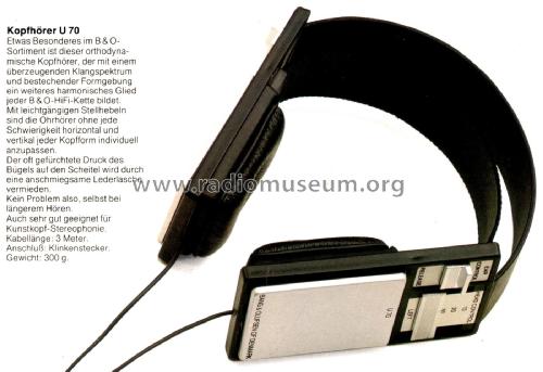 Headphones U 70 6401; Bang & Olufsen B&O; (ID = 2397122) Speaker-P