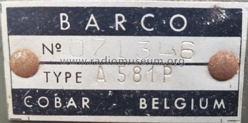 Senior Prince A581P; Barco, Belgian (ID = 2560174) Radio