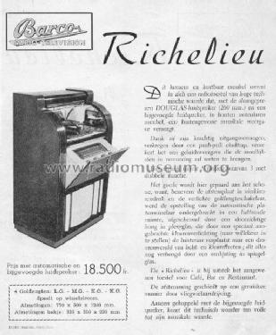 Richelieu Barcobox ; Barco, Belgian (ID = 93467) Radio