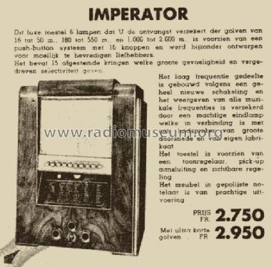 Imperator ; Barco, Belgian (ID = 1126762) Radio