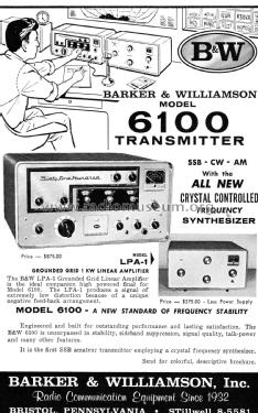 Transmitter 6100; Barker & Williamson (ID = 2081841) Amateur-T