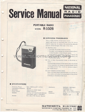R-1028; Panasonic, (ID = 2767049) Radio