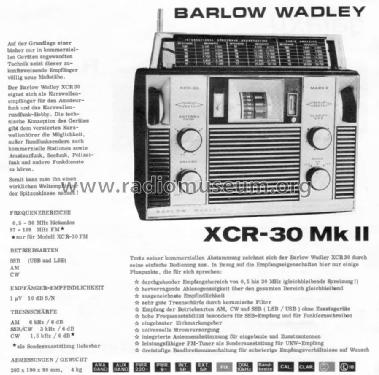 XCR-30 Mark 2 ; Barlow-Wadley Barlow (ID = 744842) Radio