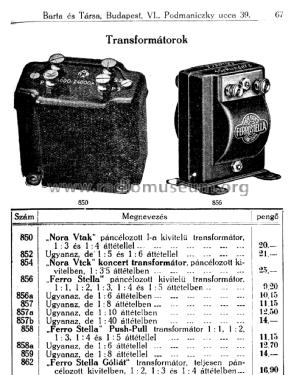 Niederfrequenz-Transformator BGY3; Ferro-Stella, Boros (ID = 2278670) Radio part