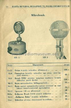 Roys Asztali Szénmikrofon - Table Carbon Microphone MR11; Barta es Tarsa BAPO; (ID = 2131861) Microphone/PU