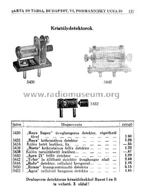 Roys kétkristályos detektor - Roys Dual Crystal Detector ; Barta es Tarsa BAPO; (ID = 2231058) mod-past25