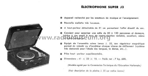 Électrophone Super J3 Ch= Lenco J55; Barthe Radio, Barthe (ID = 2319061) R-Player