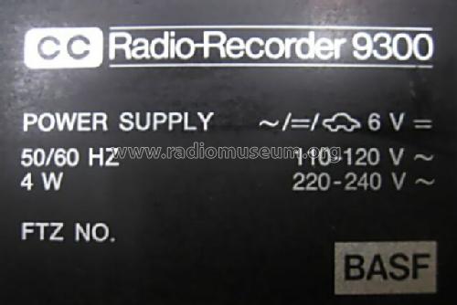 CC Radio-Recorder 9300; BASF, Badische (ID = 1367909) Radio