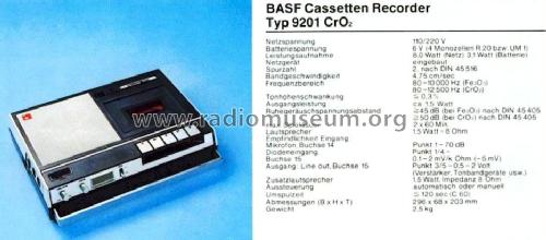 CC Recorder 9201; BASF, Badische (ID = 603763) R-Player