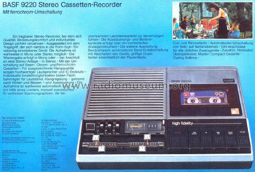 CC-Recorder 9220 Stereo; BASF, Badische (ID = 2473985) R-Player