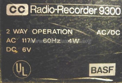CC Radio Recorder 9300; BASF, Badische (ID = 1808016) Radio