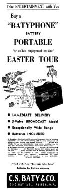 5-Valve Broadcast Portable ; Batyphone, C.S. Baty (ID = 1693505) Radio