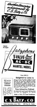 5-Valve Dual Wave AC/DC Mantel ; Batyphone, C.S. Baty (ID = 1693502) Radio