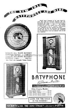 6-Valve All-Wave De Luxe Battery Console ; Batyphone, C.S. Baty (ID = 1694571) Radio