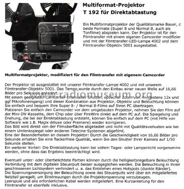 Multiformat Tonfilm-Projektor T 192; Bauer, Eugen; (ID = 2258356) R-Player