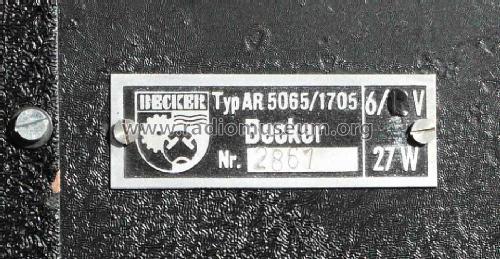 AR5065; Becker, Max Egon, (ID = 1662398) Car Radio