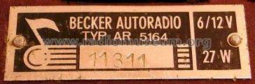 Avus 51 AR5164; Becker, Max Egon, (ID = 208860) Car Radio
