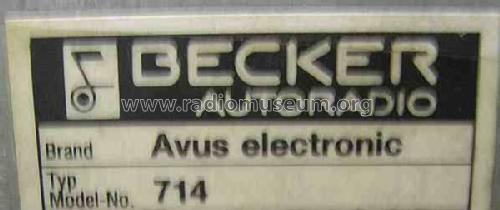 Avus Cassette Electronic 714; Becker, Max Egon, (ID = 504826) Car Radio