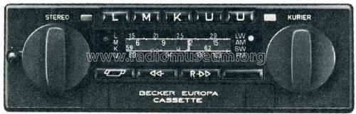 Europa Cassette Vollstereo Kurier 591; Becker, Max Egon, (ID = 1830615) Car Radio