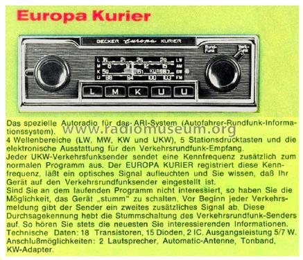 Europa Kurier ; Becker, Max Egon, (ID = 2387660) Car Radio