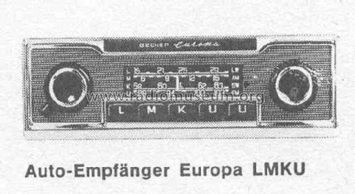 Europa LMKU Serie K ab 520001; Becker, Max Egon, (ID = 380168) Car Radio