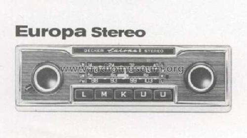 BECKER EUROPA II STEREO 772 Vintage Classic Car 108FM Radio FULL
