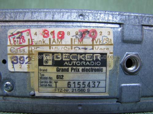 Grand Prix electronic 612; Becker, Max Egon, (ID = 1508854) Car Radio