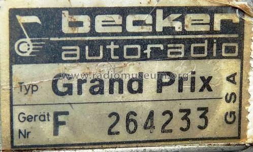 Grand Prix Serie F; Becker, Max Egon, (ID = 951431) Car Radio