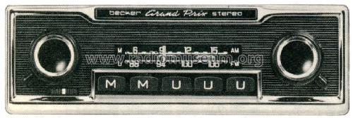 Grand Prix Stereo MU ; Becker, Max Egon, (ID = 1322579) Car Radio