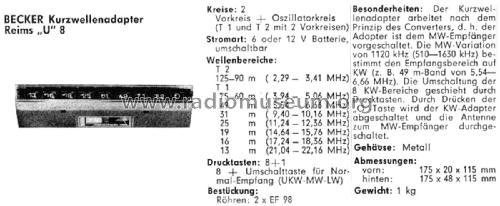 KW-Adapter Reims U8; Becker, Max Egon, (ID = 2393619) Converter