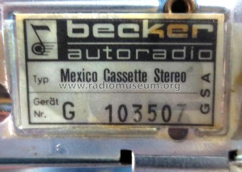 Mexico Olympia ; Becker, Max Egon, (ID = 2276914) Car Radio