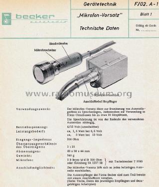 Mikrofon-Vorsatz ; Becker, Max Egon, (ID = 2280181) Misc