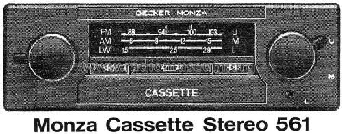 Monza Cassette Stereo 561; Becker, Max Egon, (ID = 716019) Car Radio