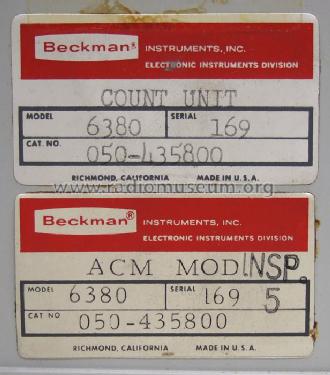 Counting Unit, Frequency Counter 6380; Beckman Instruments, (ID = 738194) Equipment