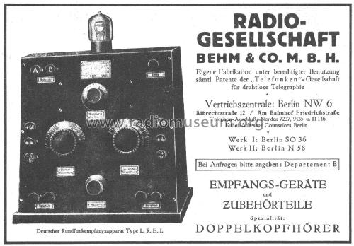 LRE; Behm & Co., Radio- (ID = 2524177) Radio