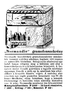 Normandie gramofonszekrény ; Belgráder Rádió, (ID = 2224555) R-Player