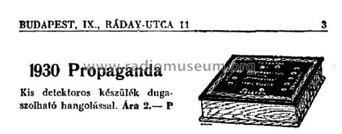 Propaganda 1930; Belgráder Rádió, (ID = 2231485) Crystal
