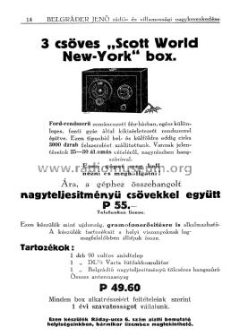 Scott World New-York Box ; Belgráder Rádió, (ID = 2259031) Radio