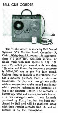 2261 Cub-Corder ; Bell Sound Systems; (ID = 1803523) Ton-Bild