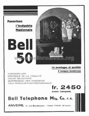 Bell 50 = ; Bell Telephone Mfg. (ID = 1057023) Radio