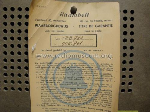 Radiobell Jubilee RB710; Bell Telephone Mfg. (ID = 1115177) Radio