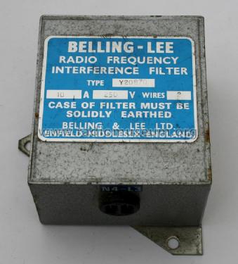 Radio Frequency Interference Filter Y20870; Belling & Lee, Ltd.; (ID = 1700562) mod-past25