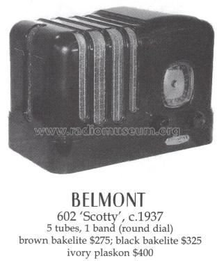 602B ivory; Belmont Radio Corp. (ID = 1395919) Radio