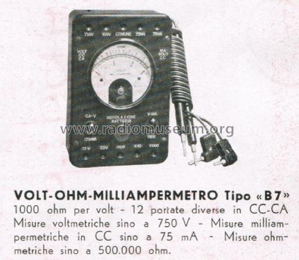Volt-Ohm-Milliamperometro B7; Belotti Ing. S. & C; (ID = 2654149) Equipment
