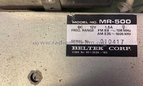 Auto-Reverse Cassette Car Stereo Player MR-500; Beltek Corporation, (ID = 2661000) Car Radio